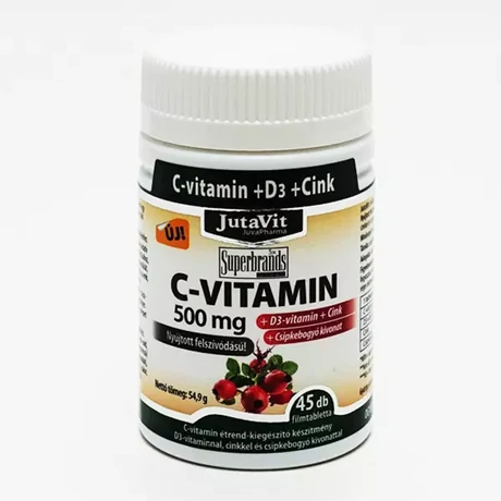 JutaVit C-vitamin 500mg retard + csipkeb.kivonat+D3+Cink vitamin 45x