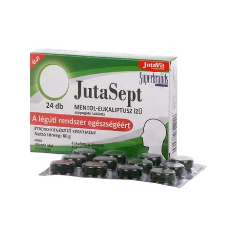 JutaVit JutaSept szopogató tabletta MENTOL-EUKALIPTUSZ 24x