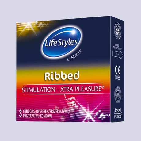 LifeStyles RIBBED by MANIX 3db-os 3db