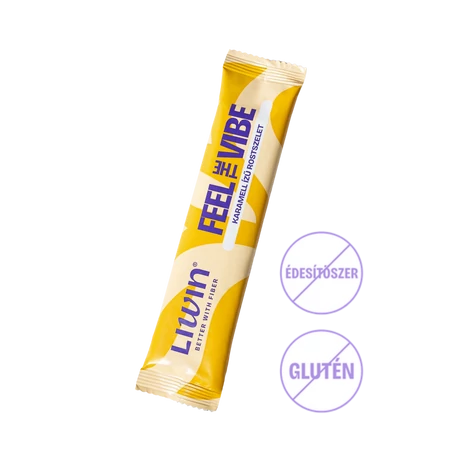 LIWIN FEEL THE VIBE Karamell ízű földimogyorós datolya rostszelet 40g