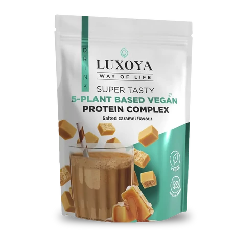 Luxoya Super Tasty 5-plant based VEGAN Protein Complex 450g DOY - Salted caramel flavor