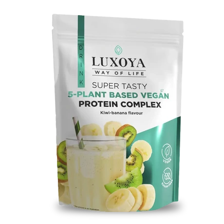 Luxoya Super Tasty 5-plant based VEGAN Protein Complex 450g DOY - Kiwi-Banana flavour