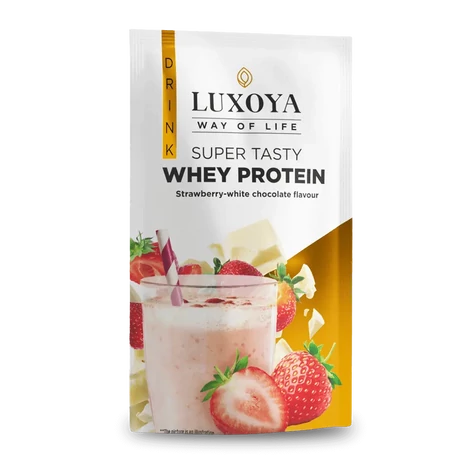 Luxoya Super Tasty Whey Protein 30g - Strawberry-White chocolate flavour