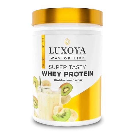 Luxoya Whey Protein Kivi-banán ízű fehérje italpor 450g - dobozos