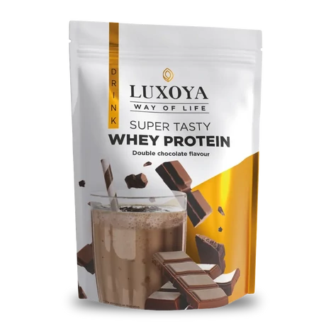 Luxoya Whey Protein Dupla csokoládé ízű fehérje italpor 450g zacskós