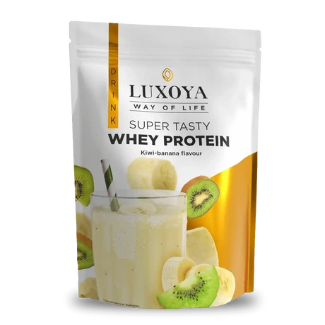 Luxoya Whey Protein Kivi-banán ízű fehérje italpor 450g zacskós