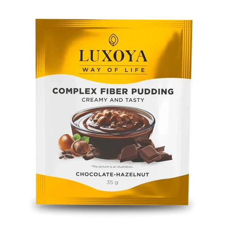 Luxoya Complex Fiber Pudding Creamy and Tasty 35g - Chocolate-Hazelnut