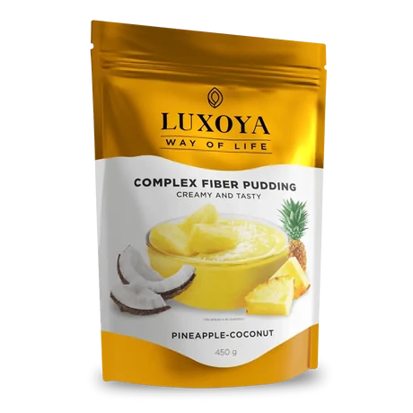 Luxoya Complex Fiber Pudding Creamy and Tasty 450g DOY - Pineapple-Coconut