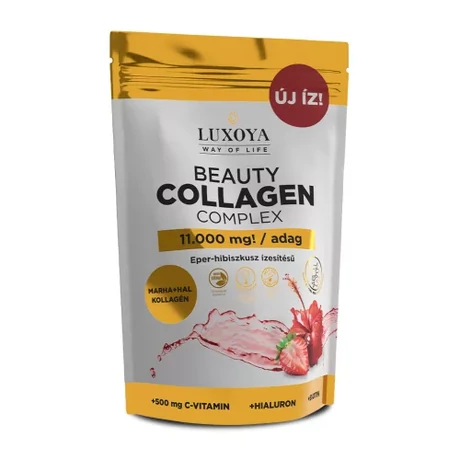 Luxoya BEAUTY COLLAGEN COMPLEX 11.000 mg KOLLAGÉN ITALPOR - Eper Hibiszkusz ízű 300g