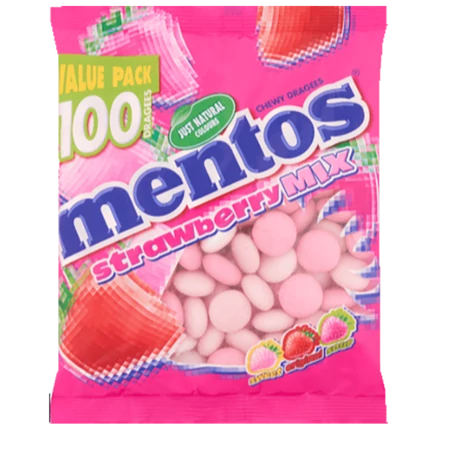 Mentos zacskós cukorka eperízesítésű válogatás 150 g