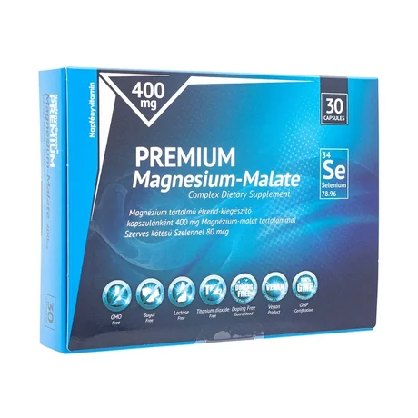 Napfényvitamin Prémium Magnézium-malát 400 mg szerves kötésű szelénnel 80 mcg 30 db