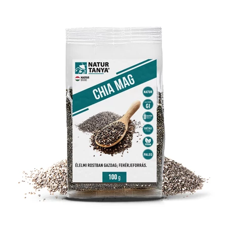 Natur Tanya® Chia mag (Fekete Salvia hispanica, Azték zsálya). Ételsűrítésére is! 100g