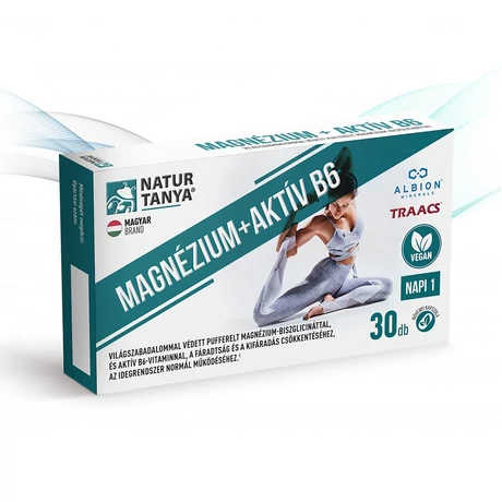 Natur Tanya® Vegán MAGNÉZIUM + AKTÍV B6 - Világszabadalommal védett magnézium-biszglicinát-kelát növényi kapszulahéjban!