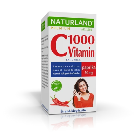 Naturland Prémium 1000 mg C-vitamin kapszula paprikával 40x