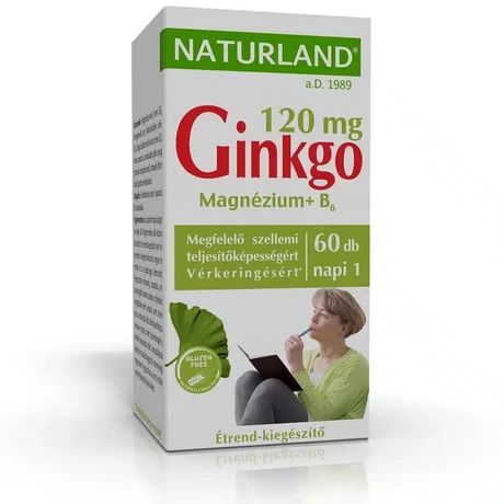 Naturland Ginko 120 mg komplex + Mg + B6-vitamin kapszula 60x