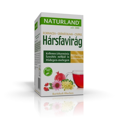Naturland Prémium Hársfavirág-Echinacea-Gránátalma-Csipkebogyó teakeverék 20x1,2 g