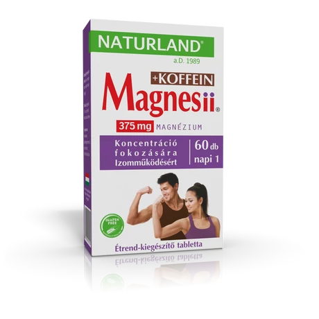 Naturland Magnesii + koffein étrend-kiegészítő tablett 60x