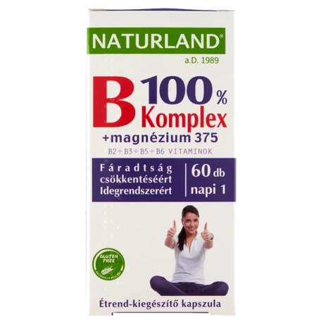 Naturland B 100% komplex + Magnézium 375 kapszula 60x
