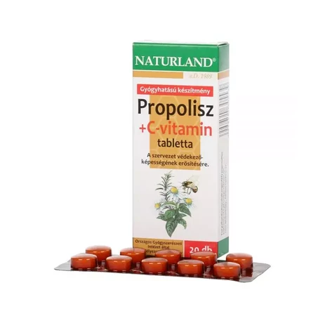 Naturland Propolisz + C-vitamin szopogató tabletta 20x