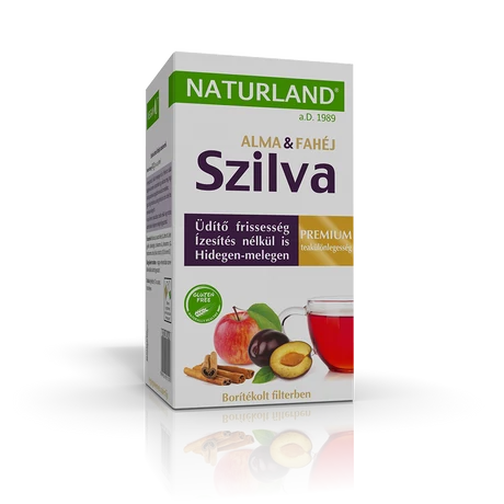 Naturland Prémium Szilvás-Almás-Fahéjas teakeverék 20x2g