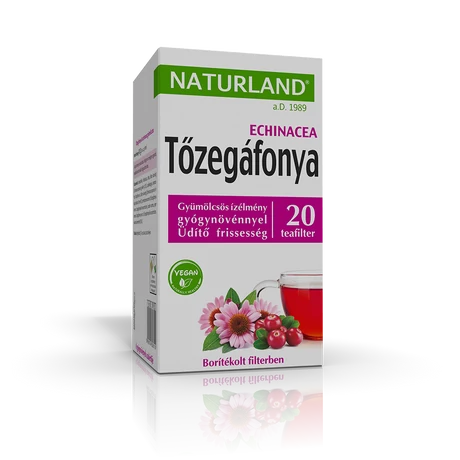 Naturland Tőzegáfonya-Echinacea gyümölcstea 20x2 g