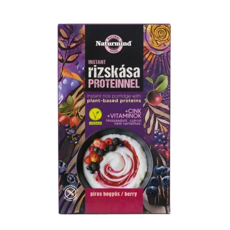 Naturmind proteines gm. instant rizskása piros bogyós 200g