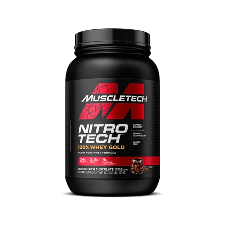 MuscleTech Nitro-Tech 100% Whey Gold, Double Rich Chocolate 910g