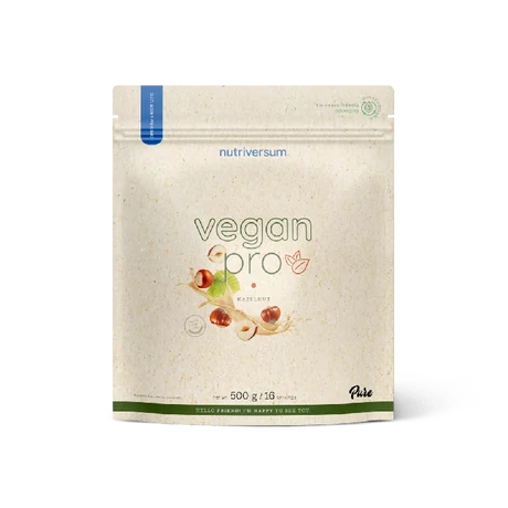 Nutriversum Pure Vegan Pro vegán fehérjepor 500g mogyoró