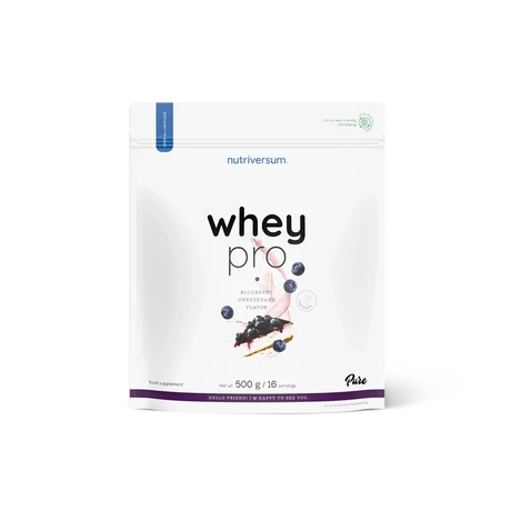 Nutriversum PURE Whey Pro fehérjepor 500 g áfonyás sajttorta