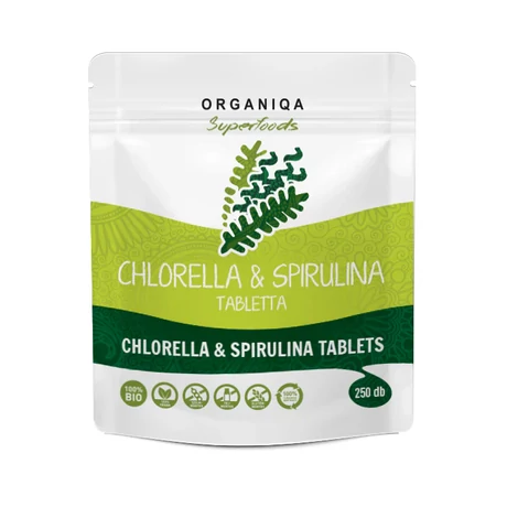 Organiqa Superfoods Bio Chlorella & Spirulina tabletta 250 db