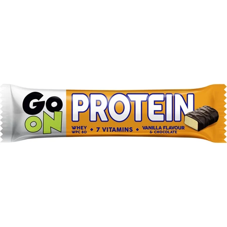 GO ON tejcsokoládéval bevont vaniliás protein szelet 50 g