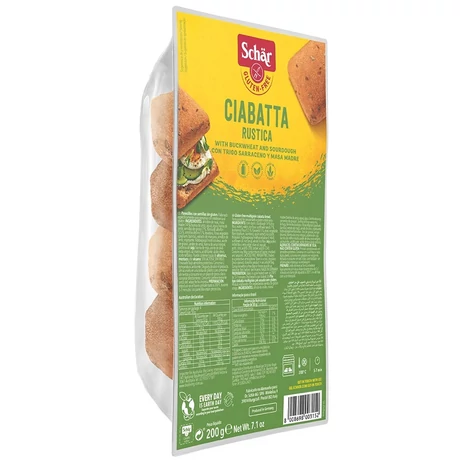 Schär Ciabatta többmagvas elősütött zsemlék (rustico) 200 g