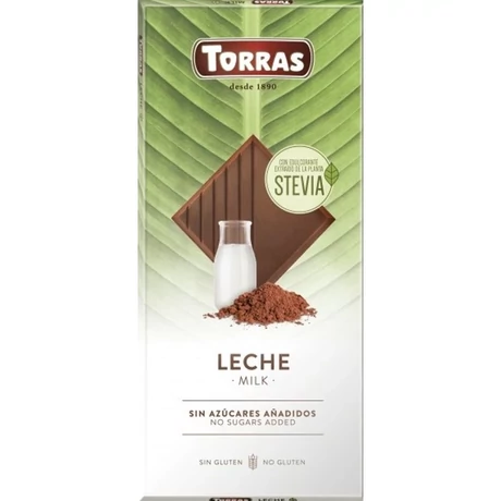 Torras Stevia Tejcsokoládé hozzáadott cukor nélkül, édesítőszerrel 100 g (Sz)