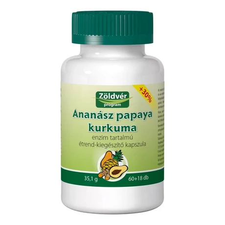 Ananász-papaya-kurkuma kapszula (60+18 db)