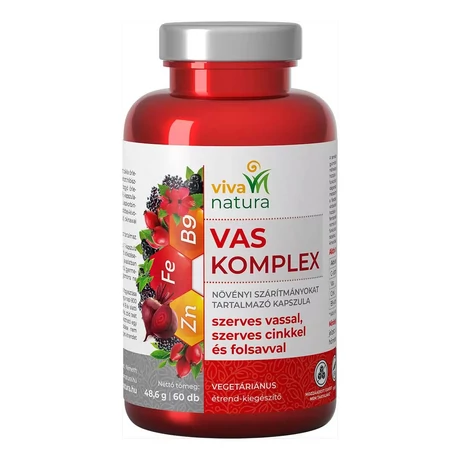 Viva Natura Vas Komplex kapszula szerves vassal,cinkkel és folsavval 60 db