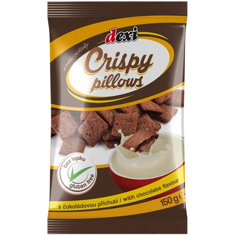 Dexi Crispy pillows chocolate, csokoládé íz. párnák  150 g