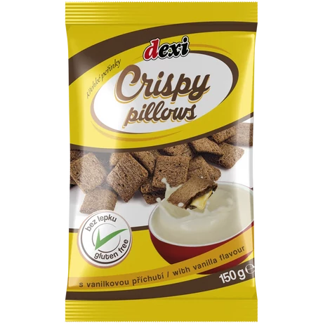 Dexi Crispy pillows vanilla, vanília ízesítésű párnák 150 g