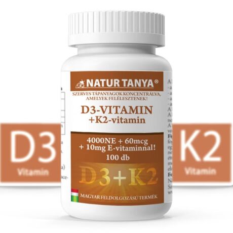 Natur Tanya Szerves D3 és K2 Vitamin 100tabl.