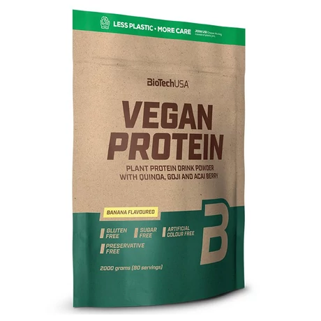 BioTechUSA Vegan Protein, fehérje vegánoknak 500g banán