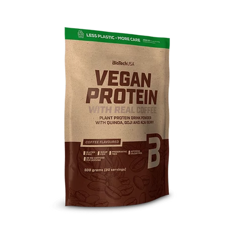 BioTechUSA Vegan Protein, fehérje vegánoknak 500g kávé