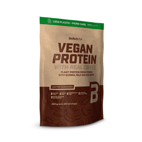 BioTechUSA Vegan Protein, fehérje vegánoknak 500g kávé