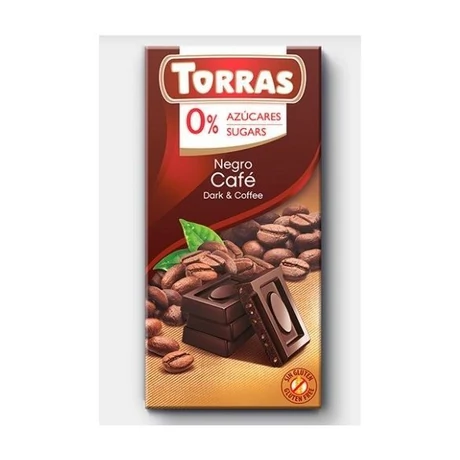 Torras glutén-és cukormen KÁVÉS étcsokoládé 75g