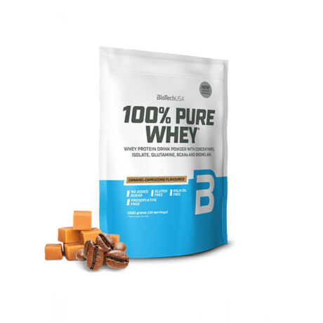 BioTechUSA 100% Pure Whey Tejsavó fehérjepor 1000g Caramel-cappuccino