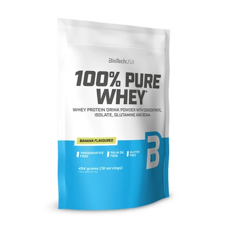 BioTechUSA 100% Pure Whey Tejsavó fehérjepor 454g Banán