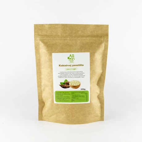 All In Csokoládé 100% Kakaóvaj Pasztilla 250g