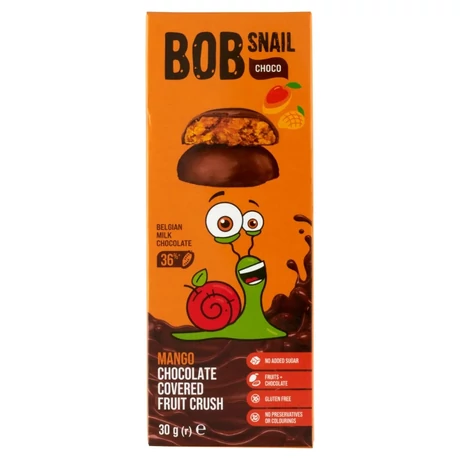 BOB SNAIL gyümölcs SNACK tejcsokoládé mangó 30g