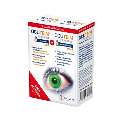 Ocutein Allergo szemcsepp + Ocutein sensitive szemöblítő folyadék 15ml+50ml