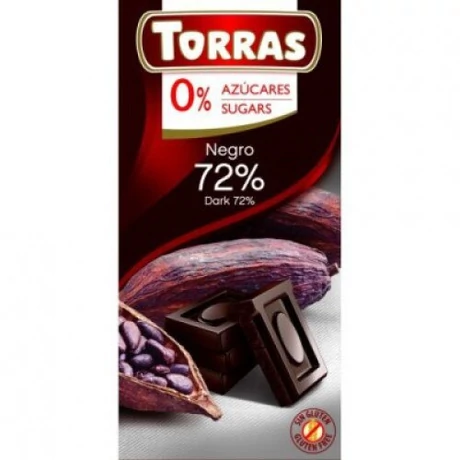 Torras glutén-és cukormentes  étcsokoládé 72% 75g